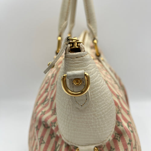 Marina Mini Lin Top handle bag in Jacquard, Gold Hardware