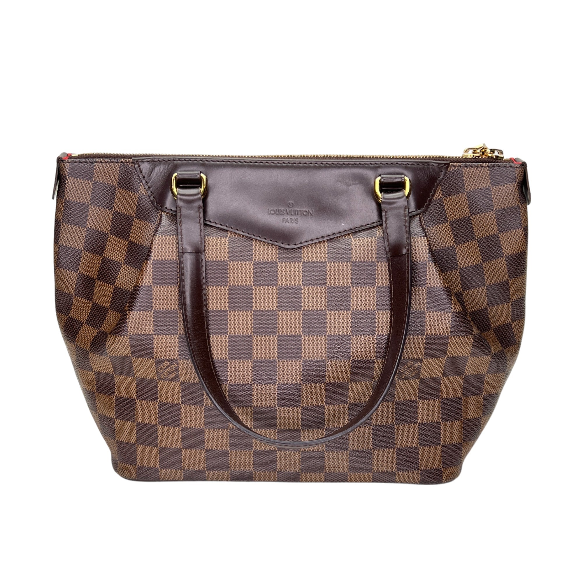 Westminster PM Brown Shoulder Bag in Coated Canvas, Gold hardware