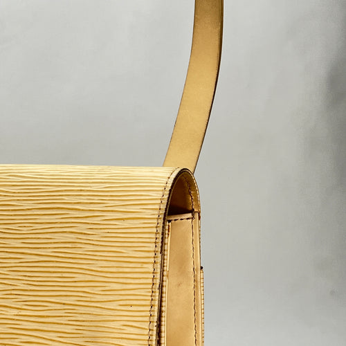 Ramatuelle Yellow Shoulder Bag in Epi Leather, Gold hardware