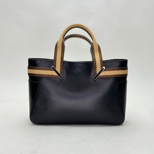 Sherry Black Tote Bag in Calfskin, Silver hardware