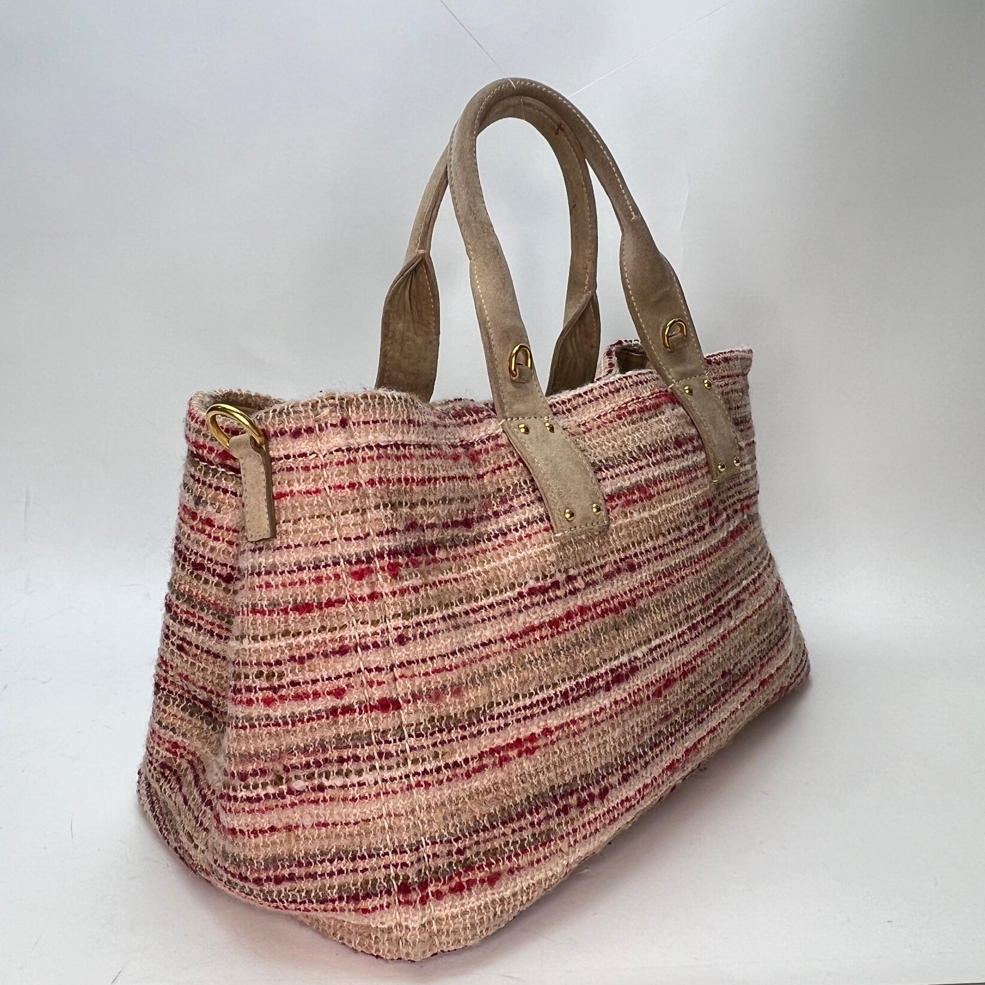 Canapa Large Multi-colour Tote Bag in Tweed, Gold hardware