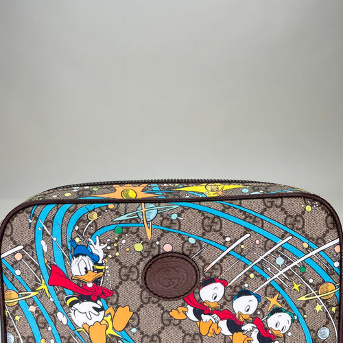 Disney Donald Duck Brown Belt Bag in Coated Canvas, Brushed Gold hardware