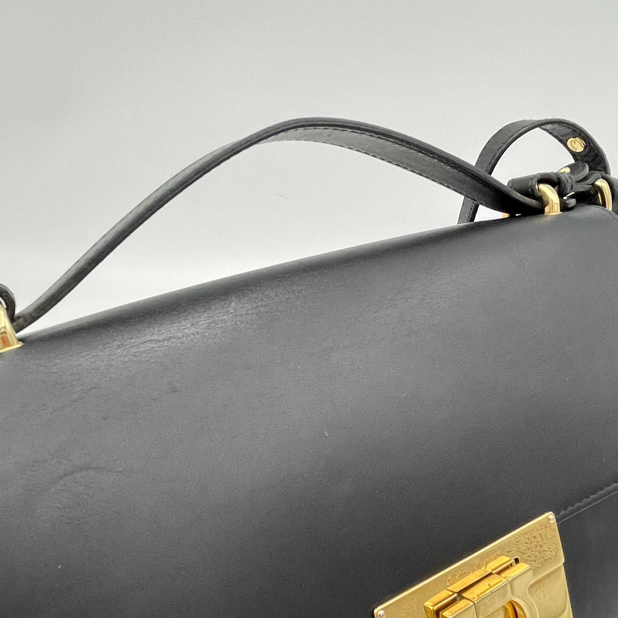 Aileen Black Crossbody Bag in Calfskin, Gold hardware