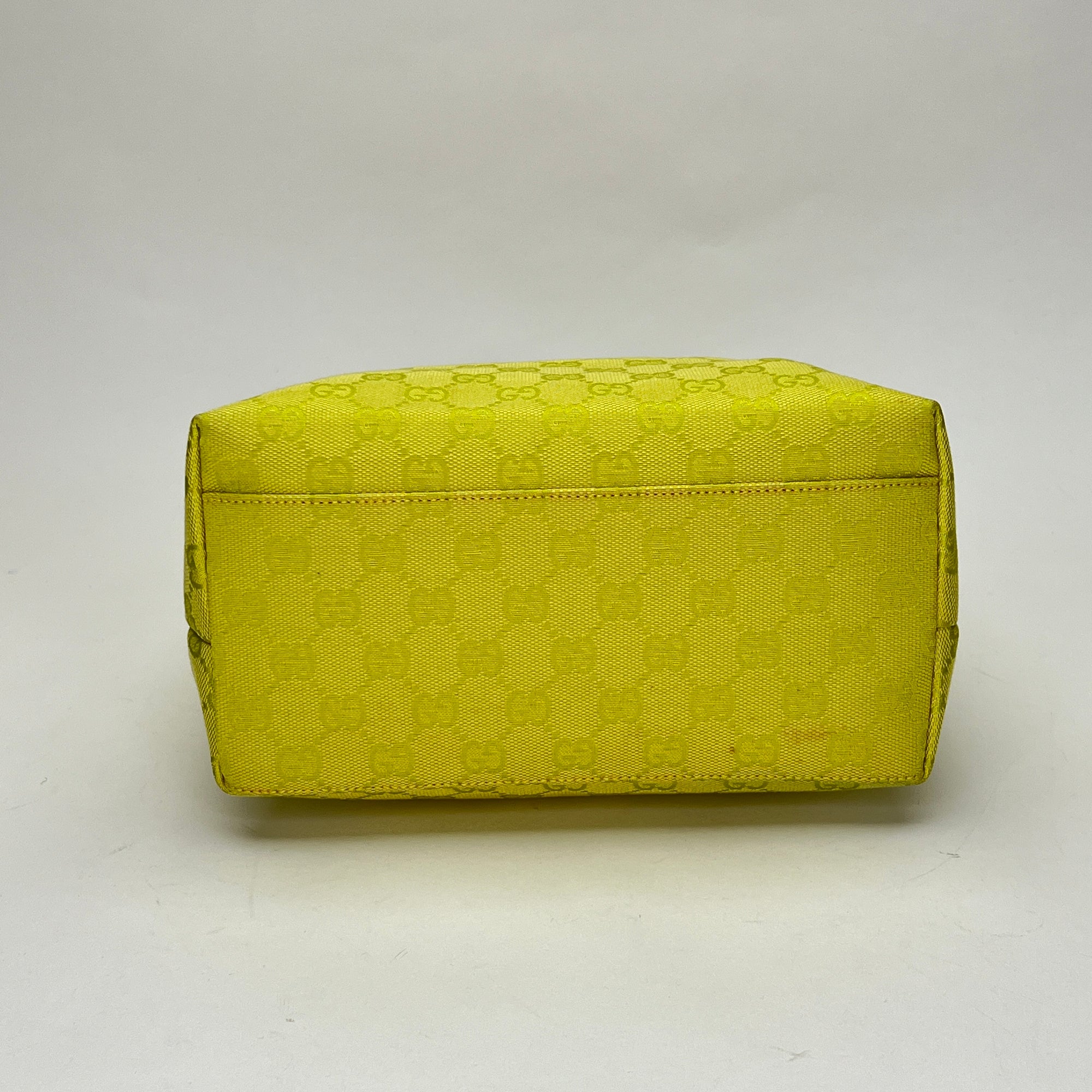 GG Hobo Yellow Shoulder Bag in Jacquard, Silver hardware