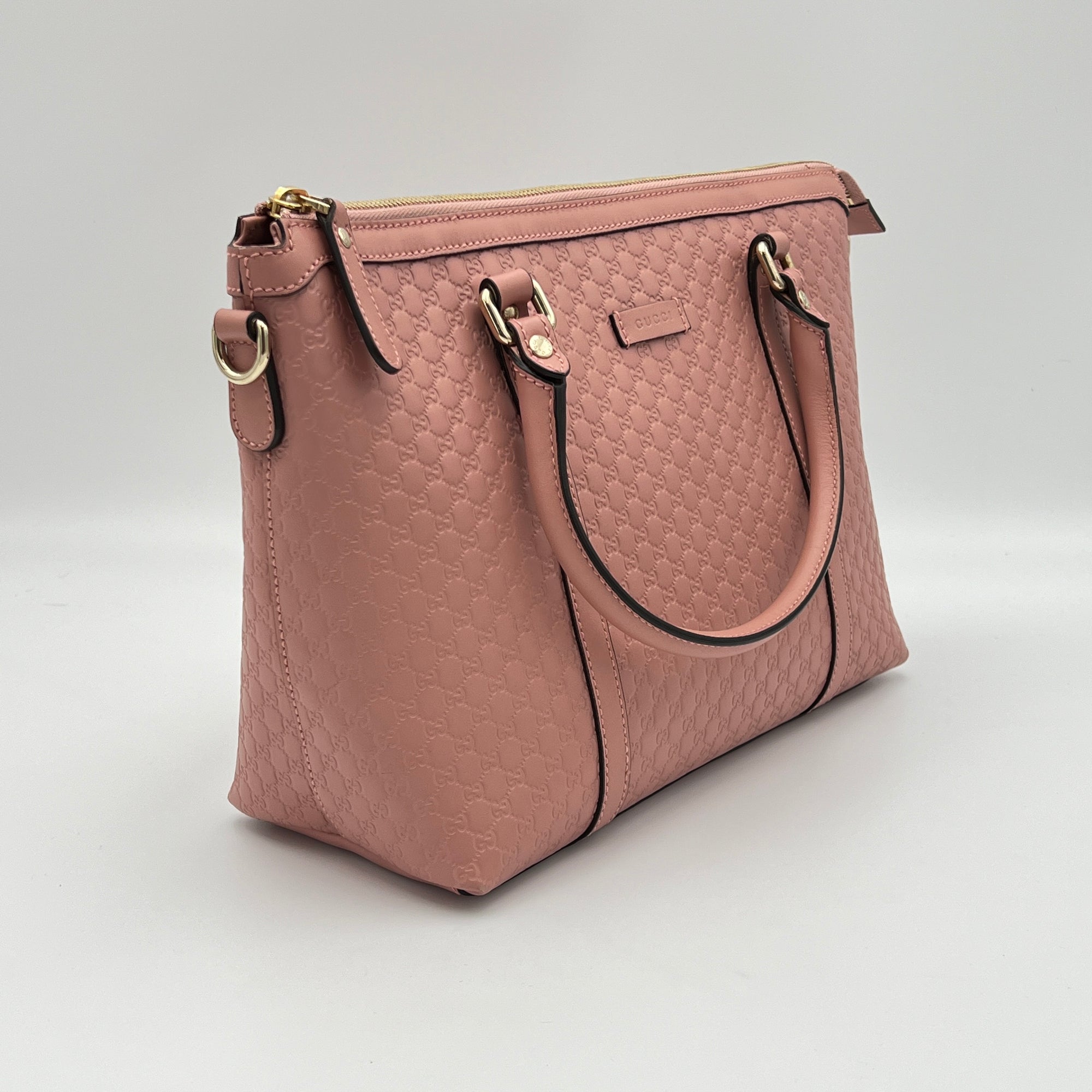 Guccissima Top Handle Bag Pink Top Handle Bag in Calfskin, Gold hardware