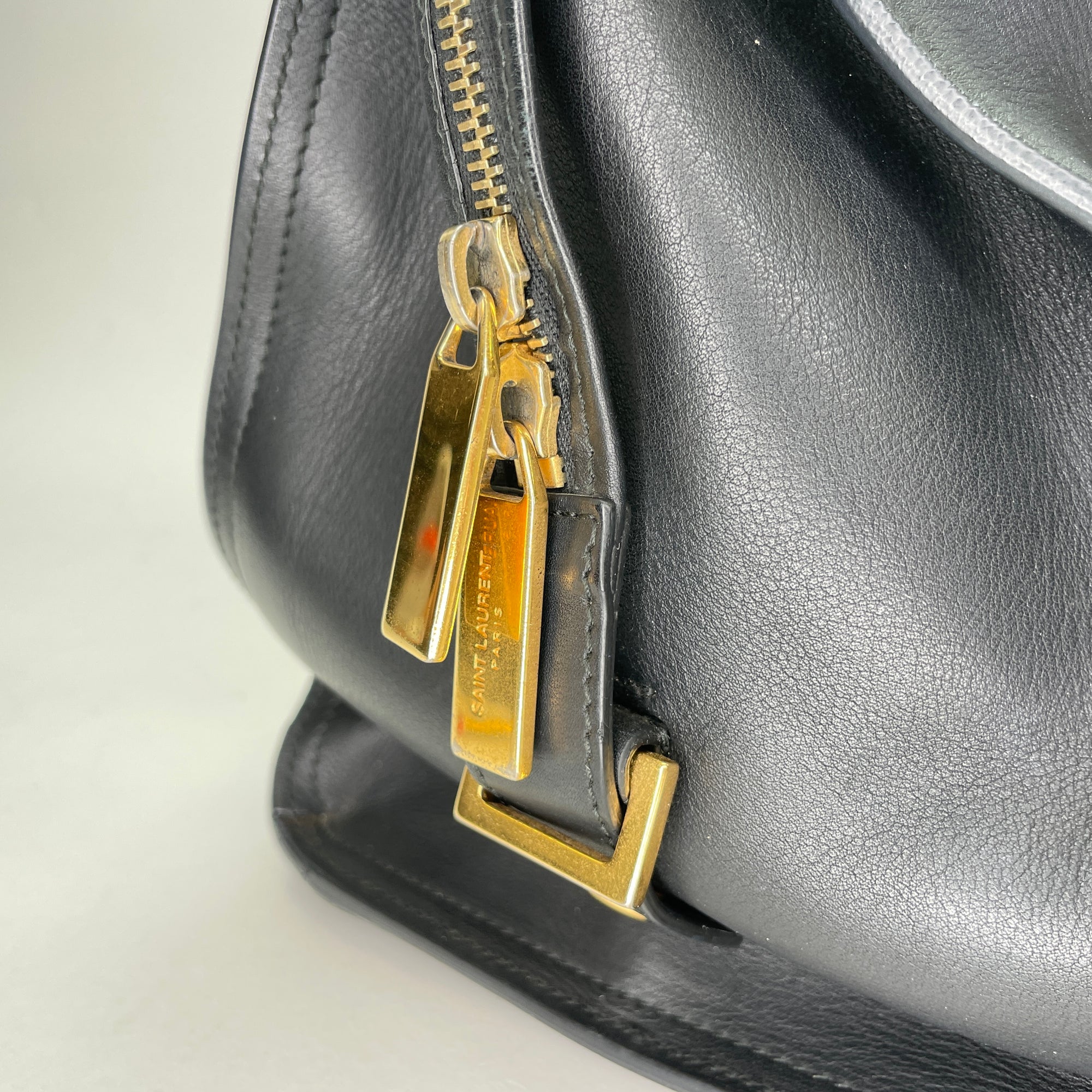 Cabas Chyc Sac Ligne Y Black Top Handle Bag in Calfskin, Gold hardware