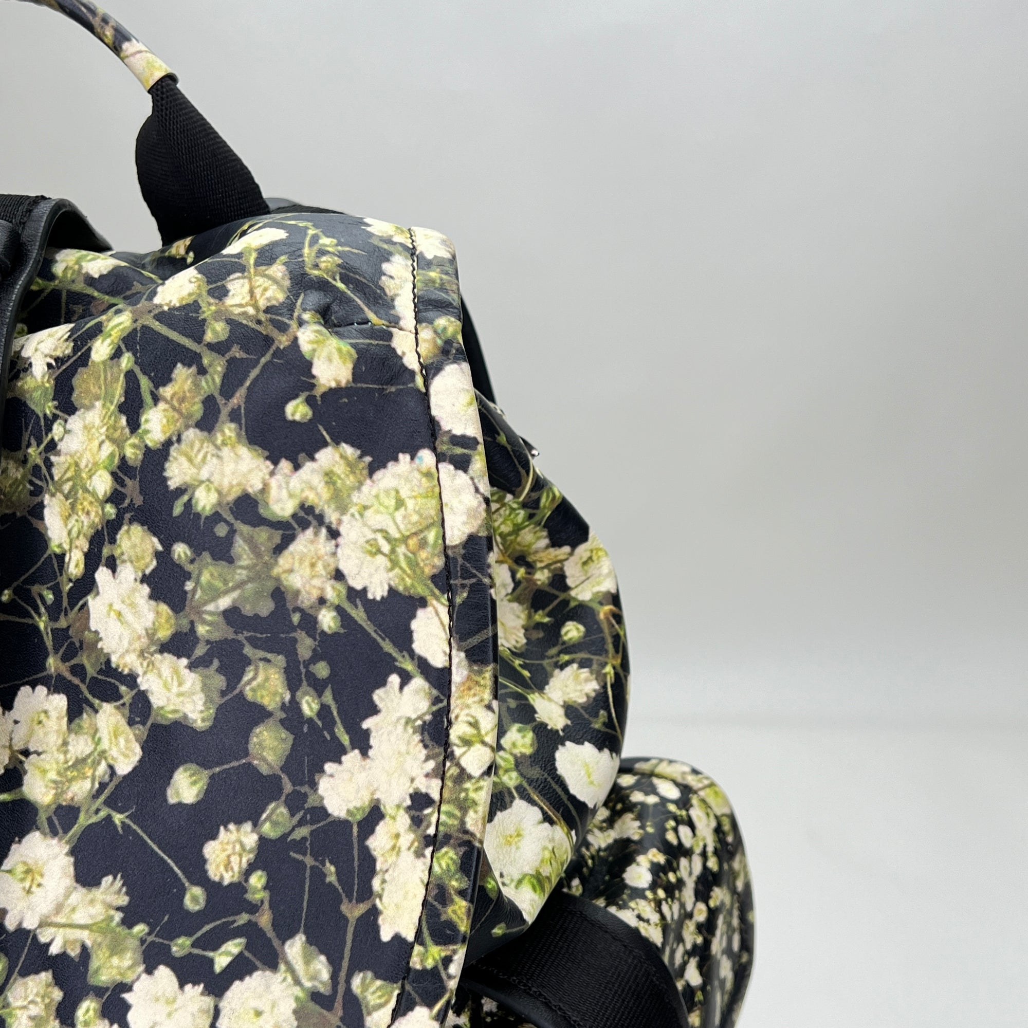 Floral Obsedia Multi-colour Backpack in Calfskin, Silver hardware