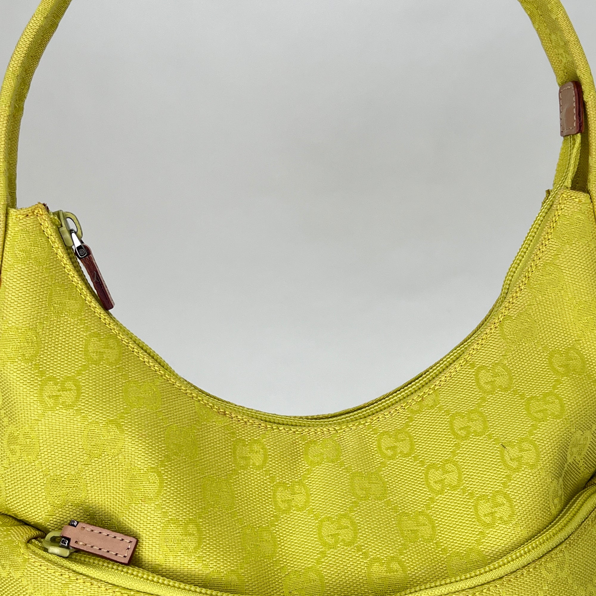 GG Hobo Yellow Shoulder Bag in Jacquard, Silver hardware