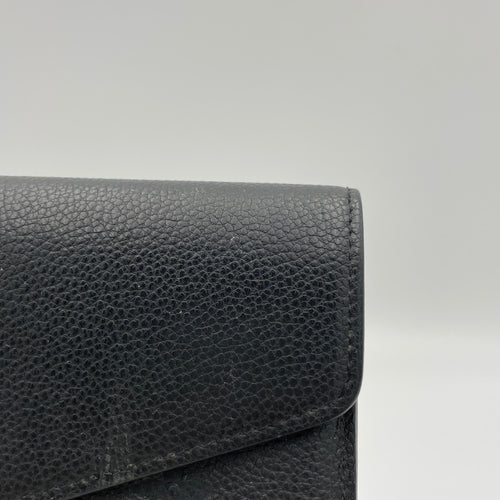 Sarah Long Black Wallet in Monogram Empreinte Leather, Gold hardware