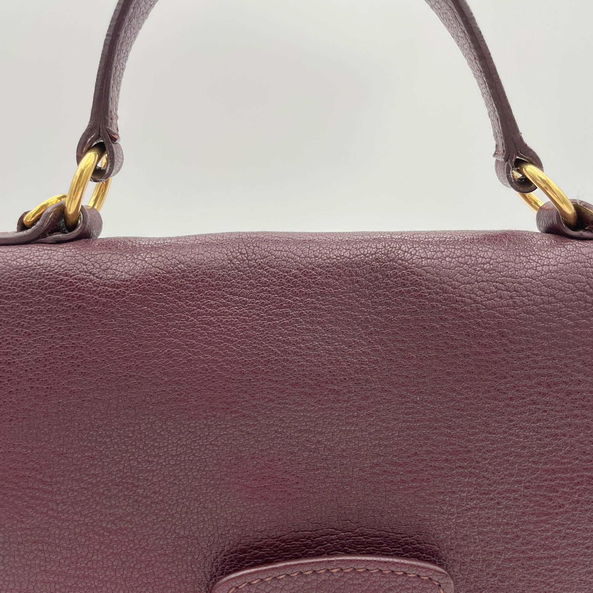 Top Handle handbag Maroon Top Handle Bag in Calfskin, Gold hardware