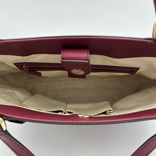 Mayfair Maroon Top Handle Bag in Guccissima Leather, Light Gold hardware