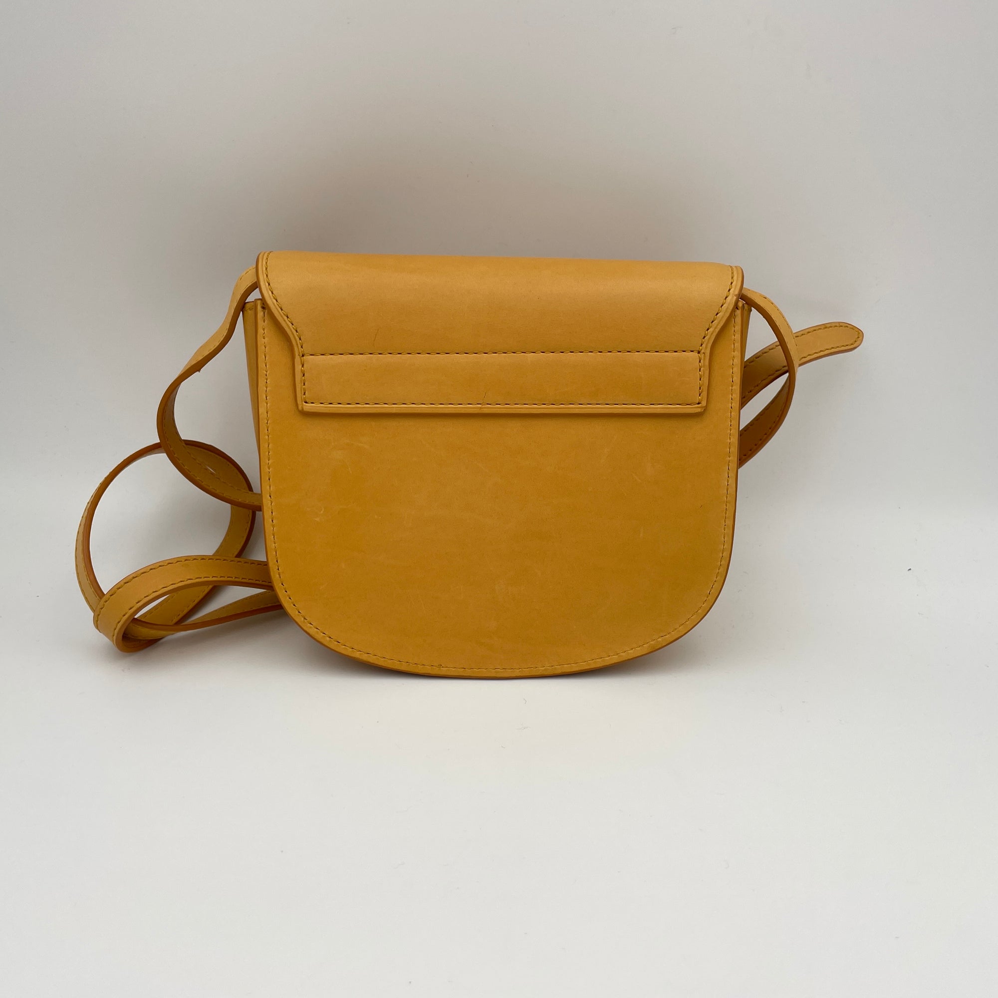 Kaia Small Yellow Shoulder Bag in Lambskin, Gold hardware