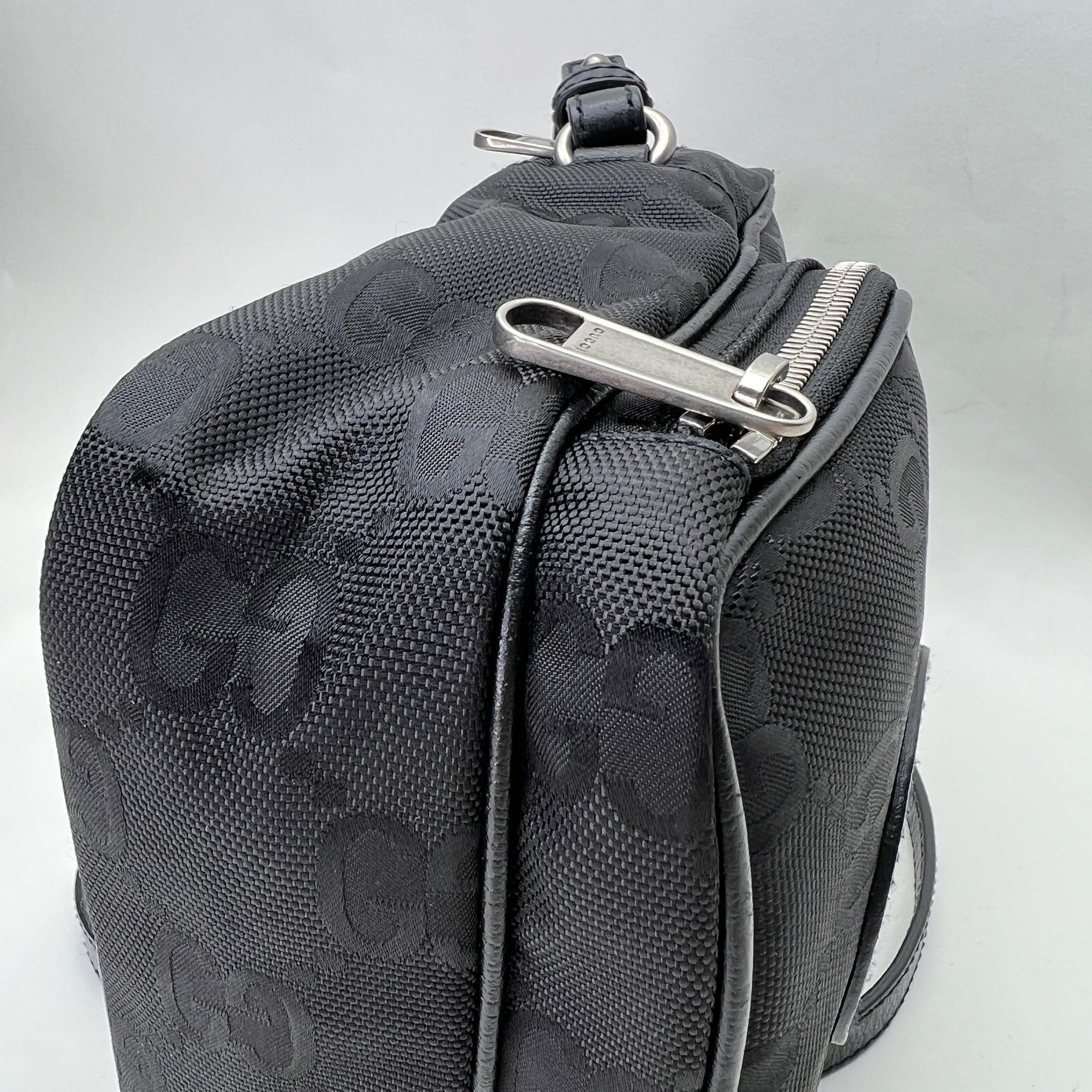 OFF THE GRID Black Crossbody Bag in Nylon, Silver hardware