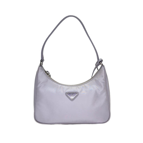 Re-Edition 2005 Purple Shoulder Bag in Re-Nylon, Silver hardware