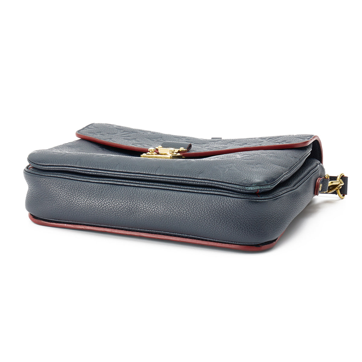 Metis Pochette Navy Crossbody Bag in Monogram Empreinte Leather, Gold hardware