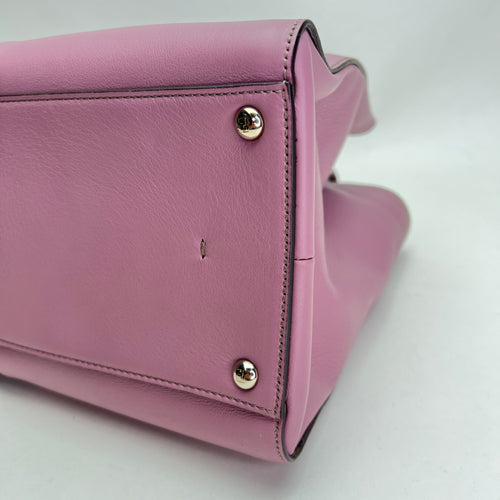 2Jours Medium Purple Top Handle Bag in Calfskin, Silver hardware