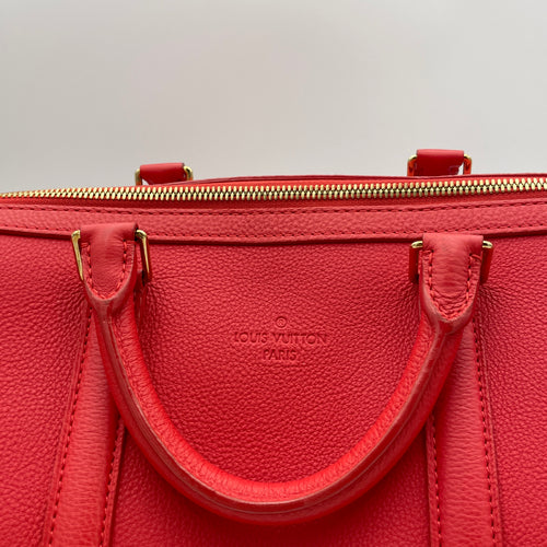 Sofia Copola Boston Red Duffle Bag in Calfskin, Gold hardware