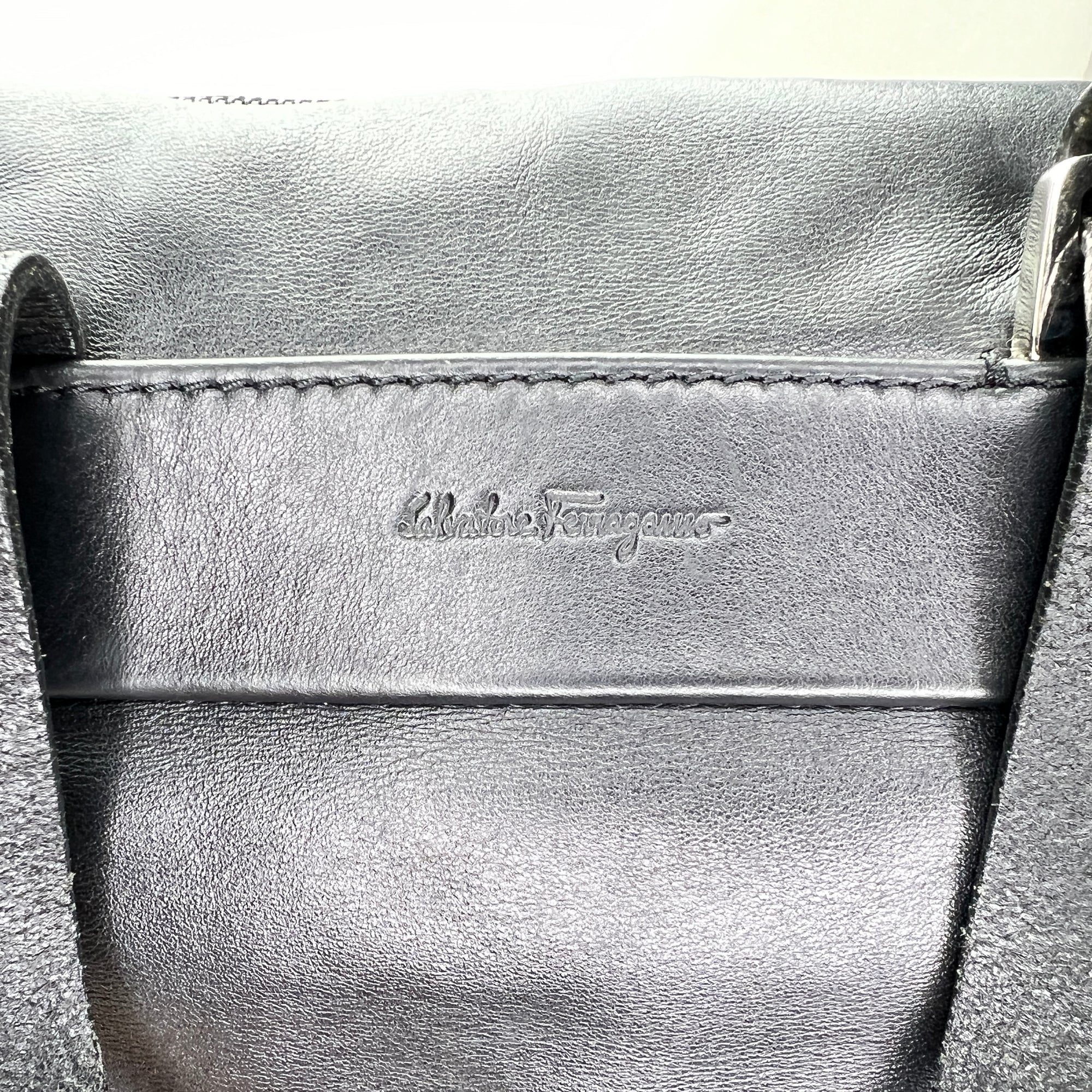 Messenger Two Way Bag Black Messenger Bag in Calfskin, Silver hardware