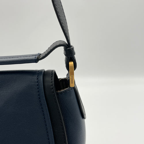 Anna Shoulder Bag Blue Shoulder Bag in Calfskin, Gold hardware