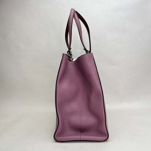 2Jours Medium Purple Top Handle Bag in Calfskin, Silver hardware