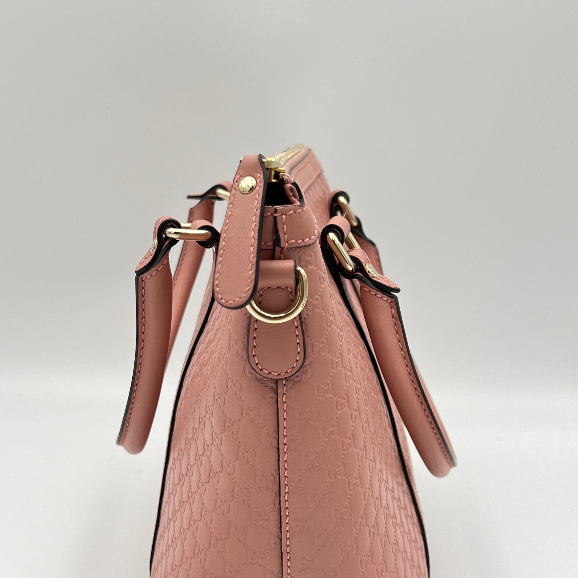 Guccissima Top Handle Bag Pink Top Handle Bag in Calfskin, Gold hardware