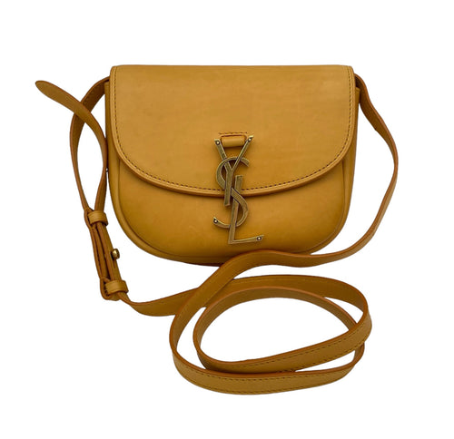 Kaia Small Yellow Shoulder Bag in Lambskin, Gold hardware