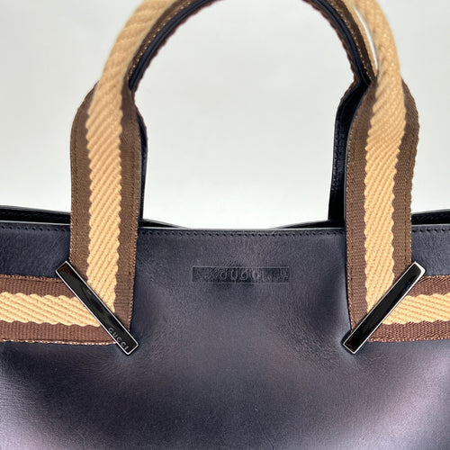 Sherry Black Tote Bag in Calfskin, Silver hardware