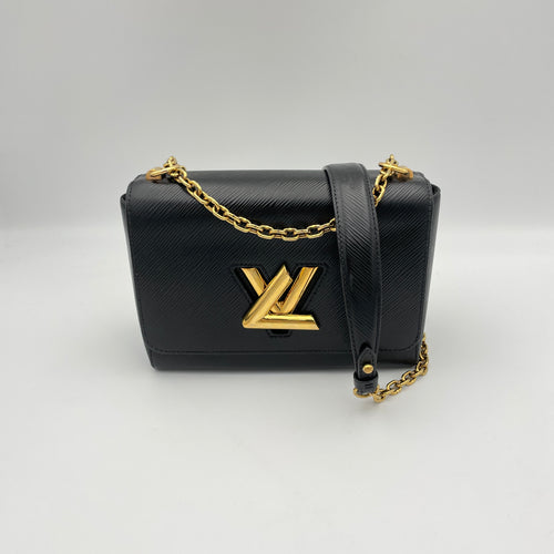 Twist MM Black Crossbody Bag in Epi Leather, Gold hardware