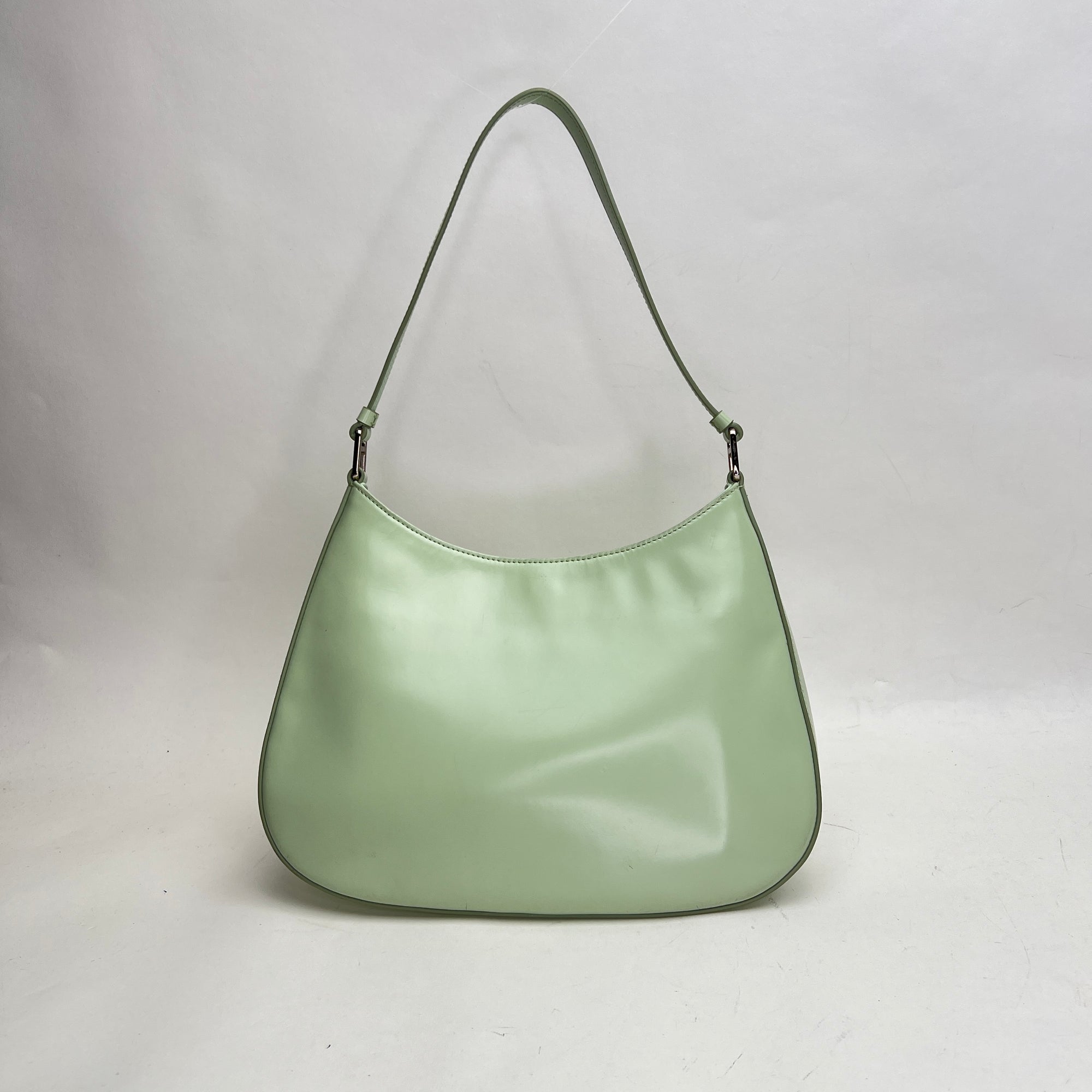 Cleo Green Shoulder Bag in Calfskin, Silver hardware