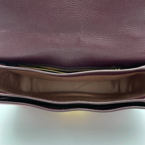 Top Handle handbag Maroon Top Handle Bag in Calfskin, Gold hardware