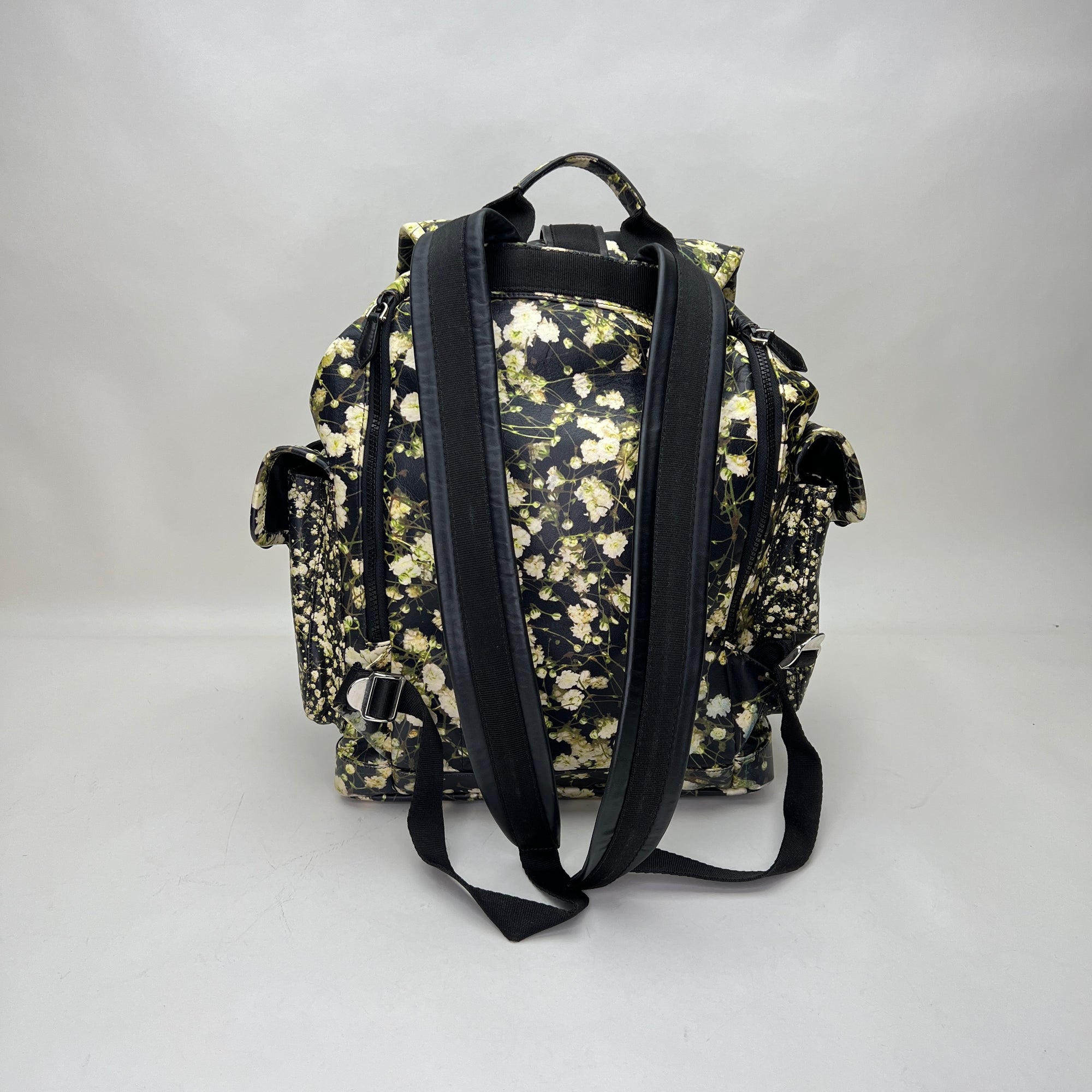 Floral Obsedia Multi-colour Backpack in Calfskin, Silver hardware