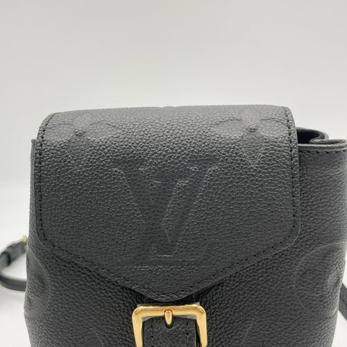 Tiny backpack Black Backpack in Monogram Empreinte Leather, Gold hardware