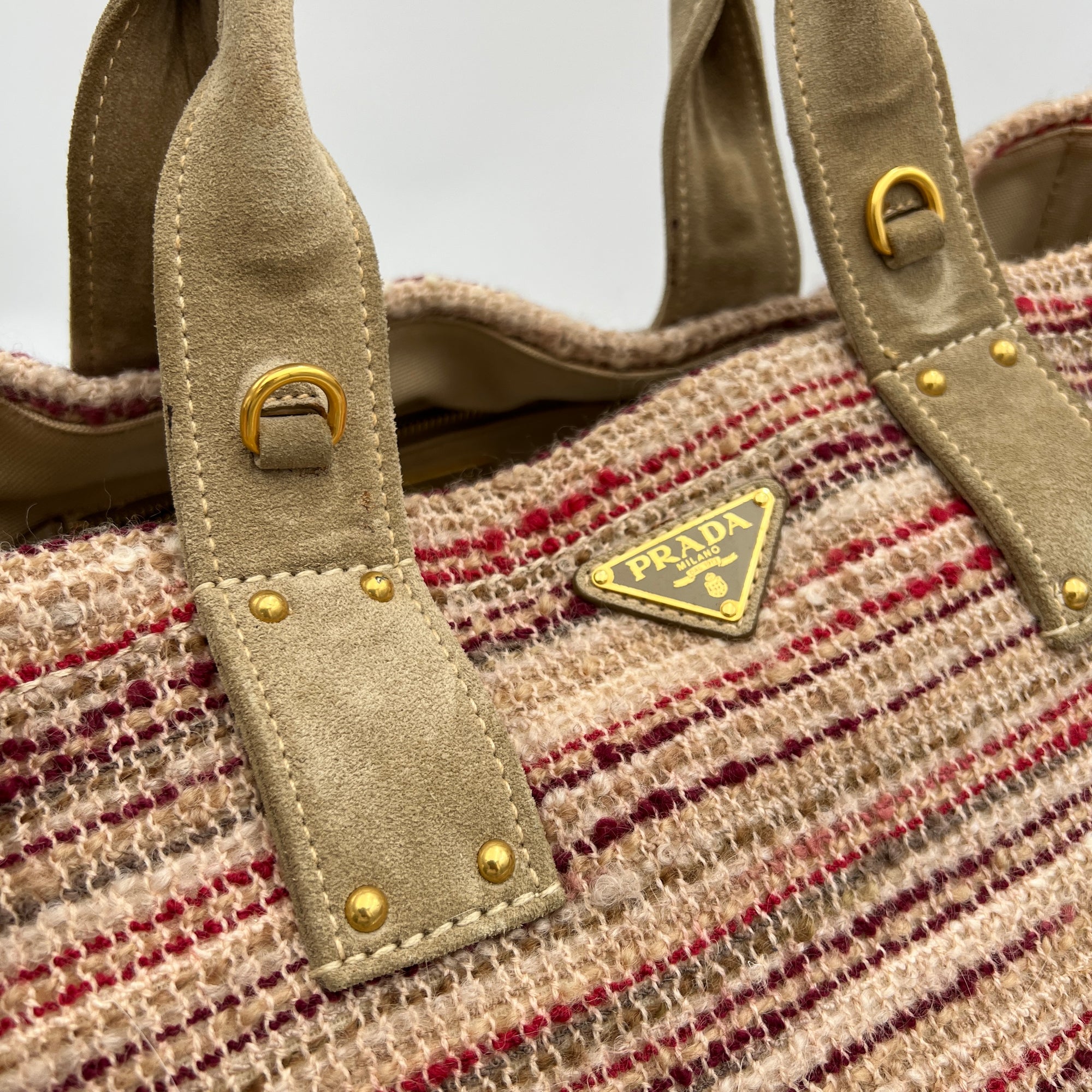 Canapa Large Multi-colour Tote Bag in Tweed, Gold hardware