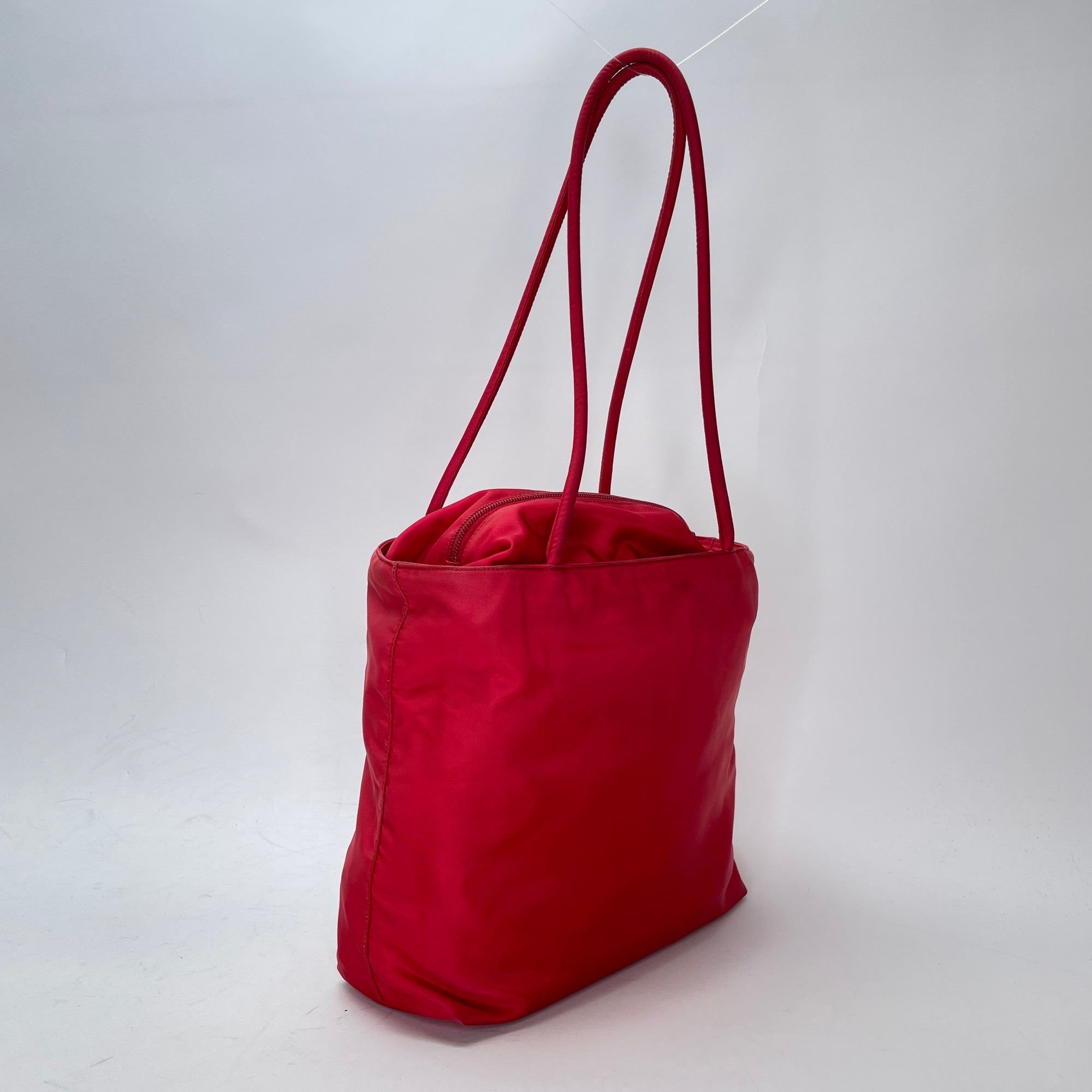 Vintage Logo Red Shoulder Bag in Nylon, Silver hardware