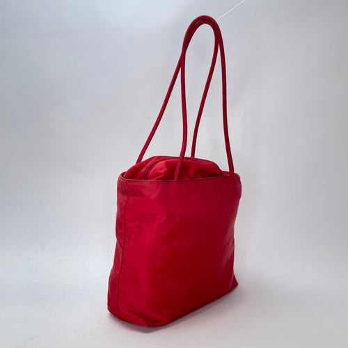 Vintage Logo Red Shoulder Bag in Nylon, Silver hardware