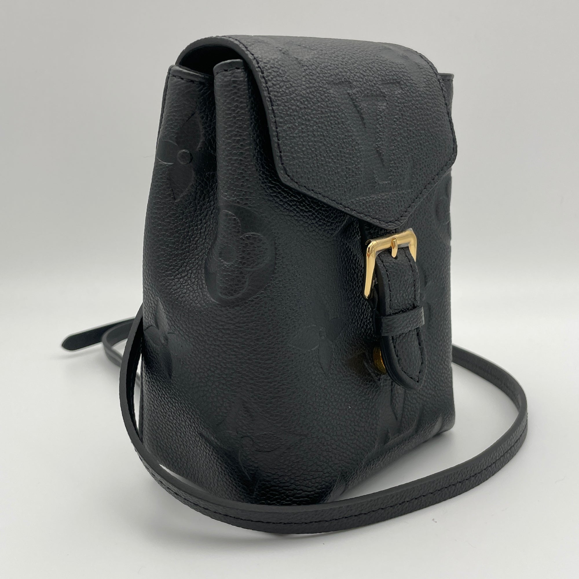 Tiny backpack Black Backpack in Monogram Empreinte Leather, Gold hardware