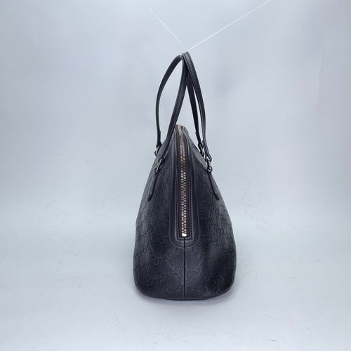 Dome Brown Top Handle Bag in Guccissima Leather, Silver hardware