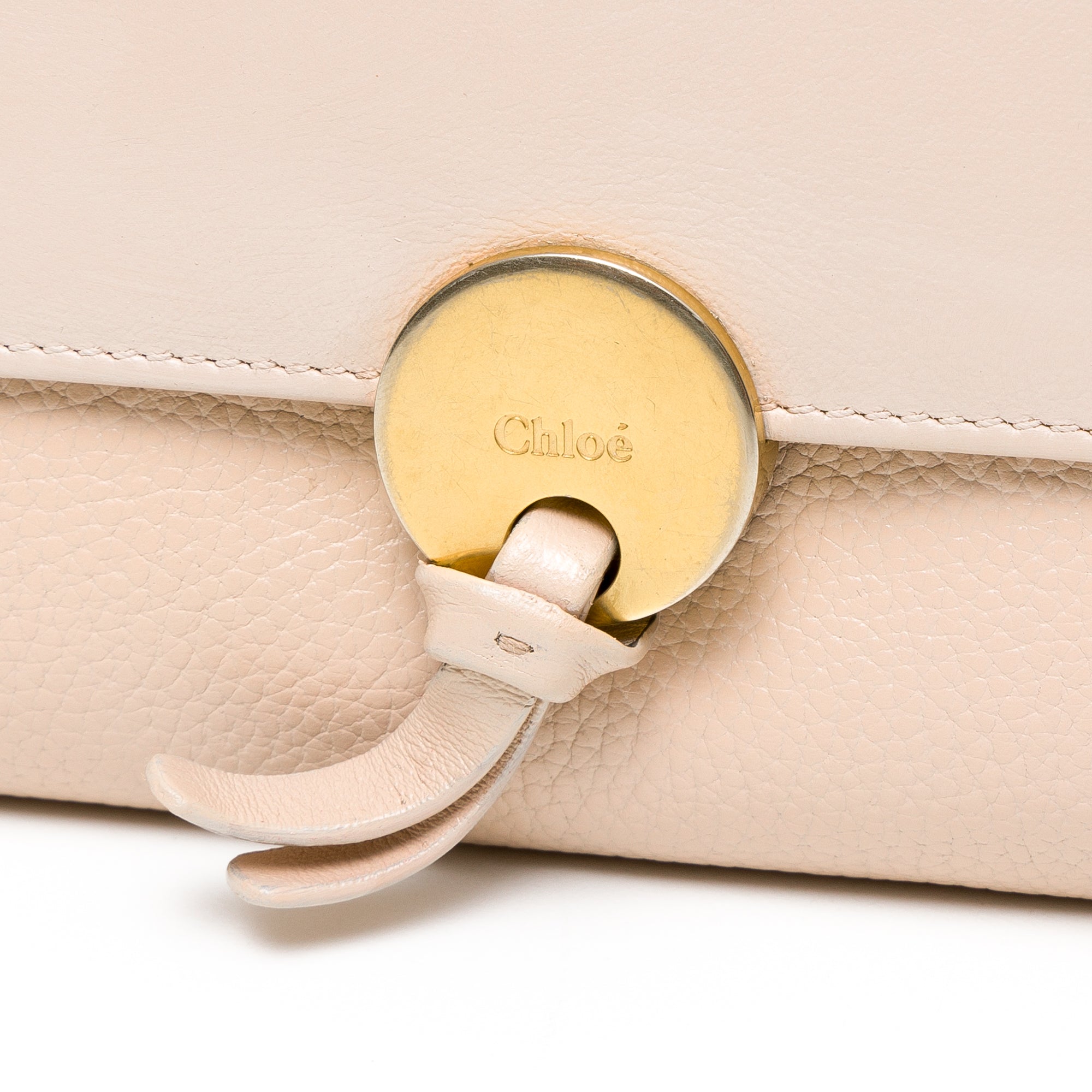 Indy Long Pink Wallet in Calfskin, Gold hardware