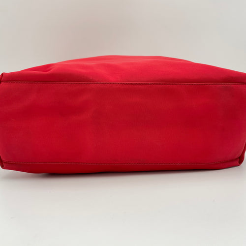 Vintage Logo Red Shoulder Bag in Nylon, Silver hardware