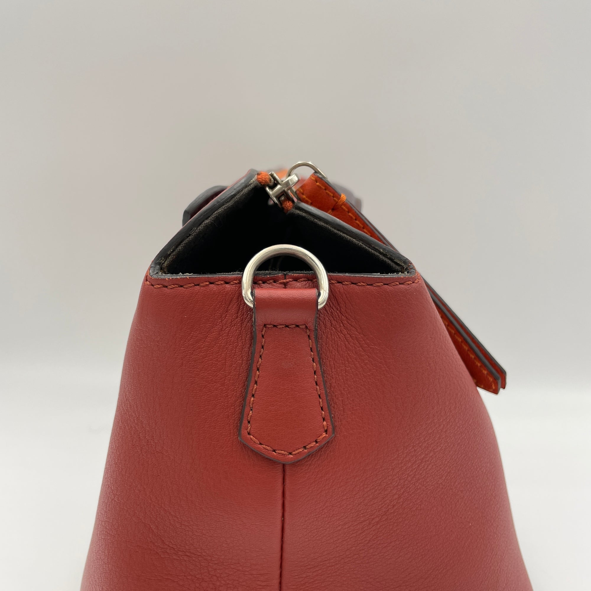 By The Way Large Red Top Handle Bag in Calfskin, Silver hardware