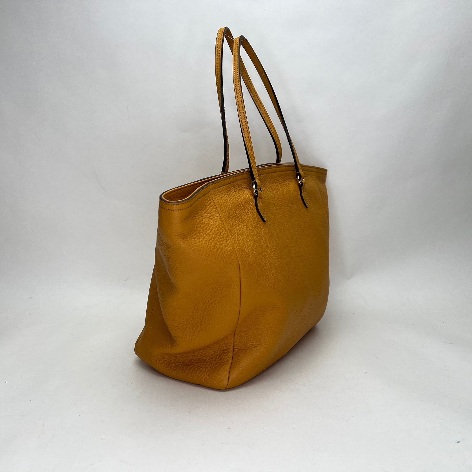 Bree Original Yellow Tote Bag in Calfskin, Light Gold hardware