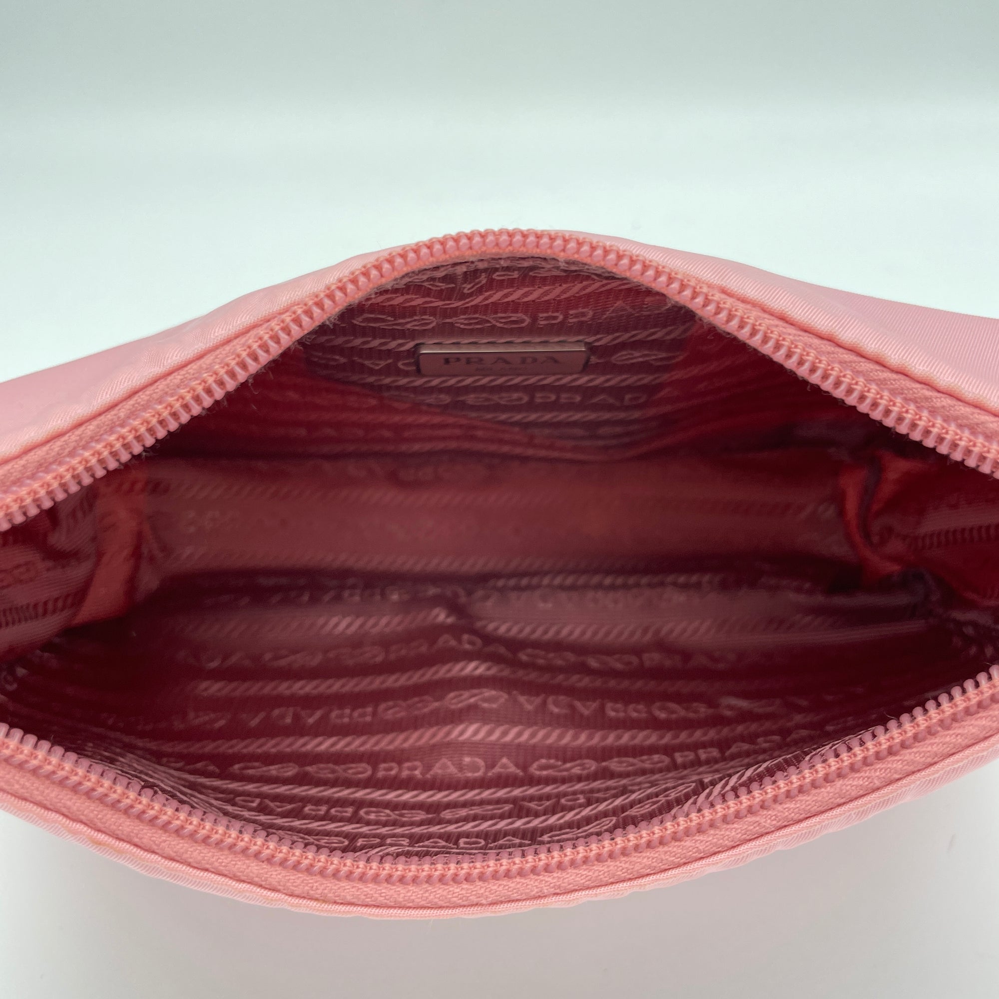 Re-Edition 2000 Pink Shoulder Bag in Re-Nylon, Silver hardware