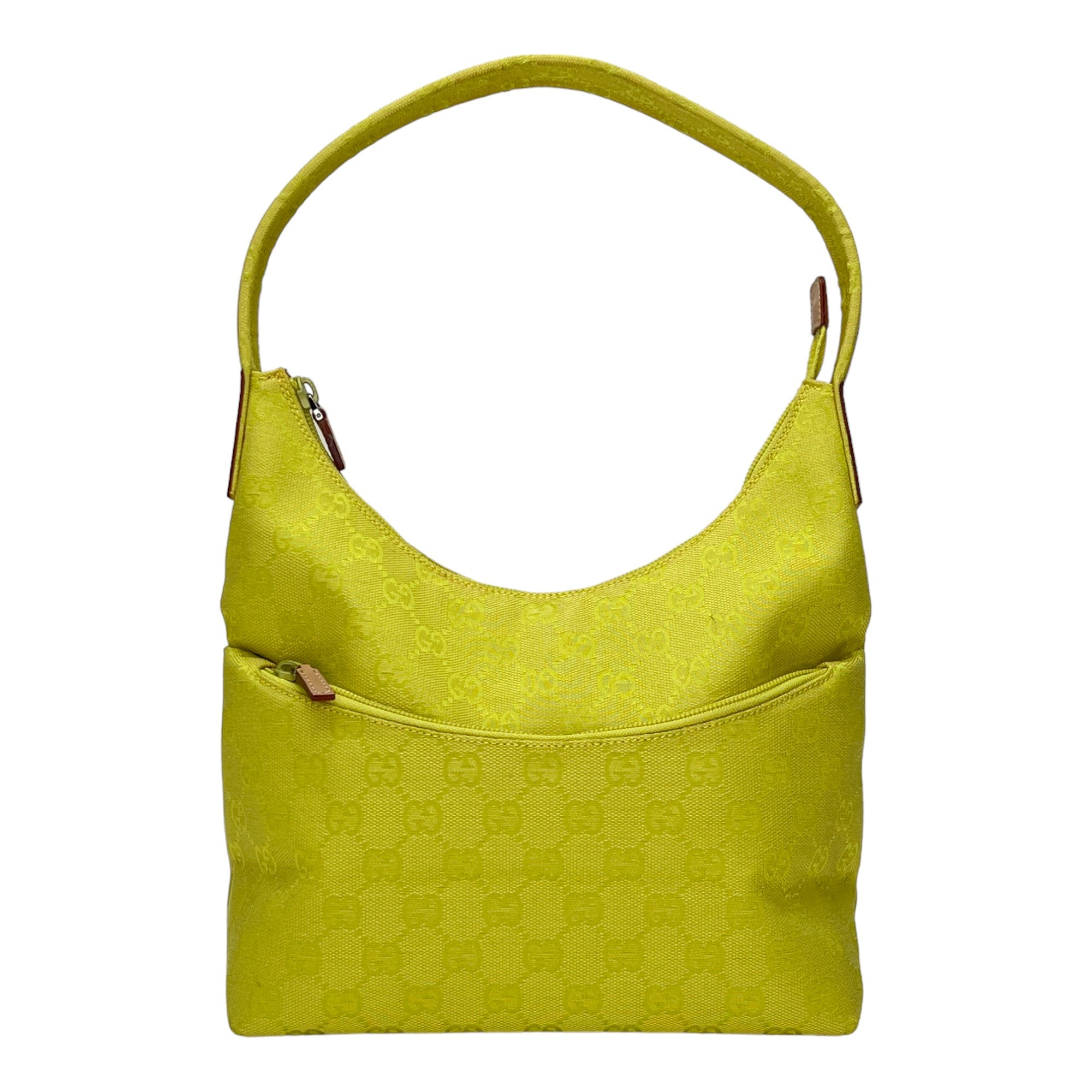 GG Hobo Yellow Shoulder Bag in Jacquard, Silver hardware