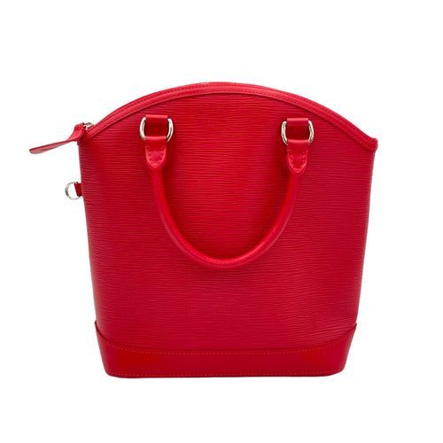 LockIt PM Red Top Handle Bag in Epi Leather, Silver hardware