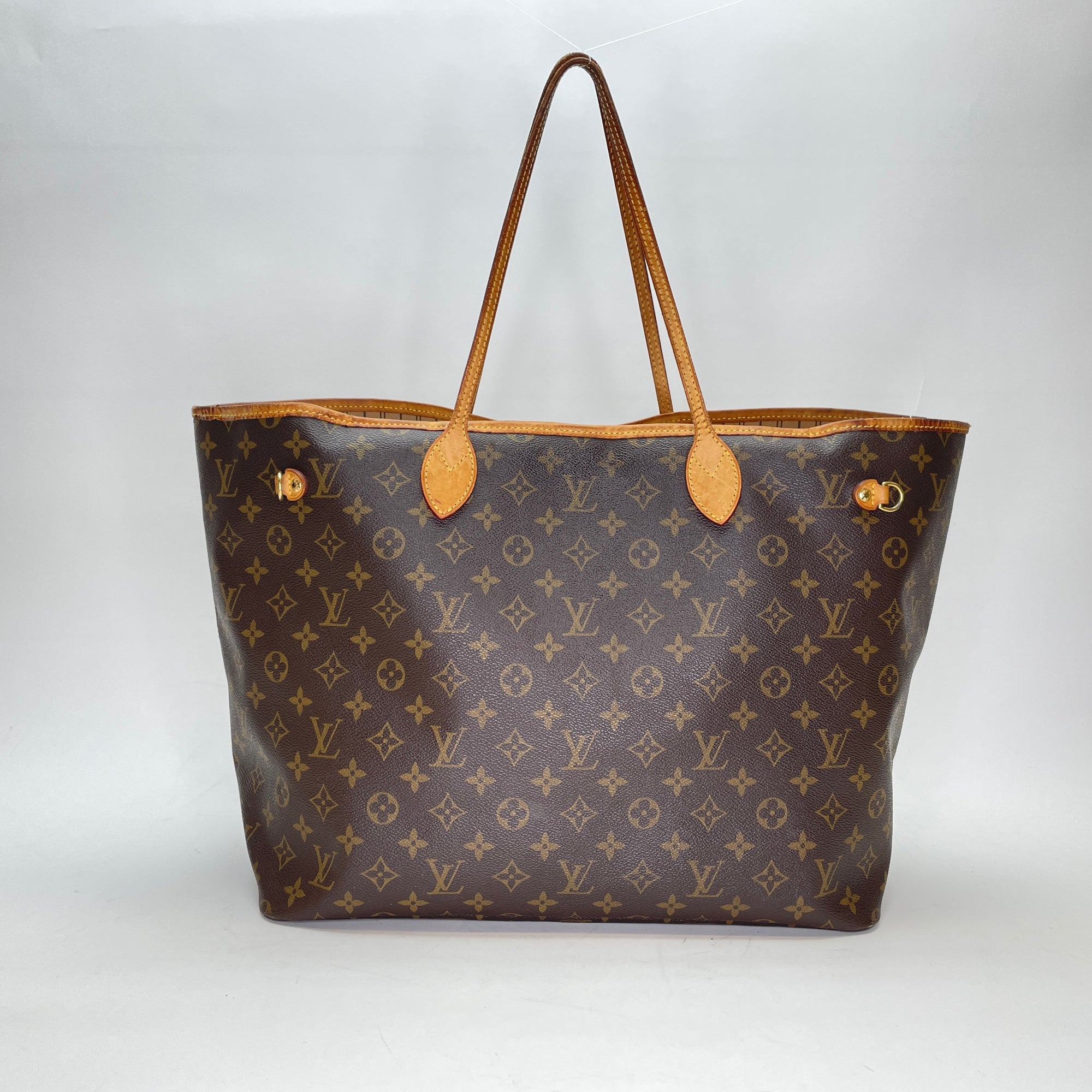 Neverfull GM Brown Tote Bag in Monogram Coated Canvas, Gold hardware