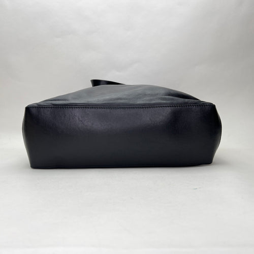 Messenger Two Way Bag Black Messenger Bag in Calfskin, Silver hardware