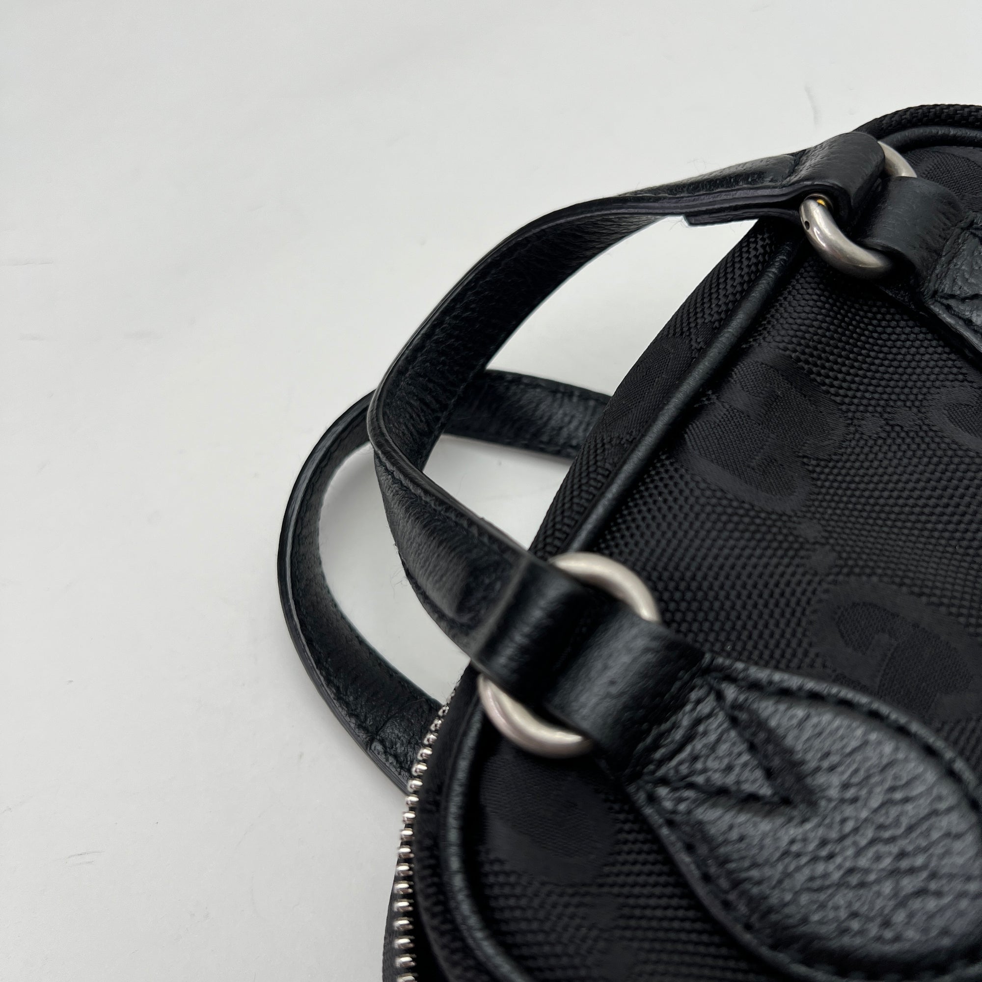 OFF THE GRID Black Crossbody Bag in Nylon, Silver hardware