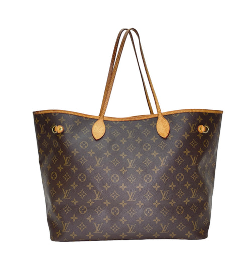 Neverfull GM Brown Tote Bag in Monogram Coated Canvas, Gold hardware