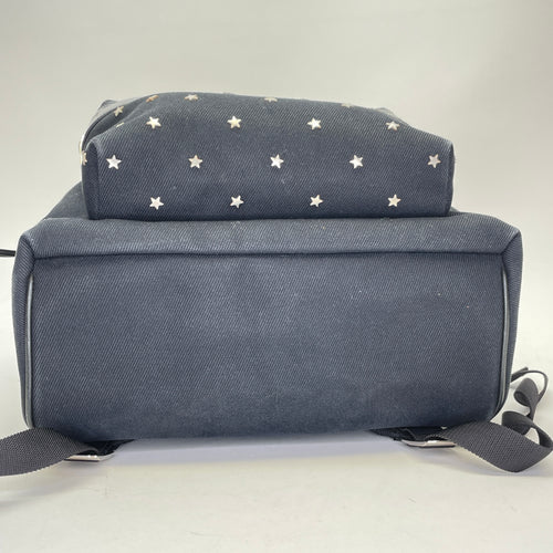 Star Black Backpack in Canvas, Silver hardware