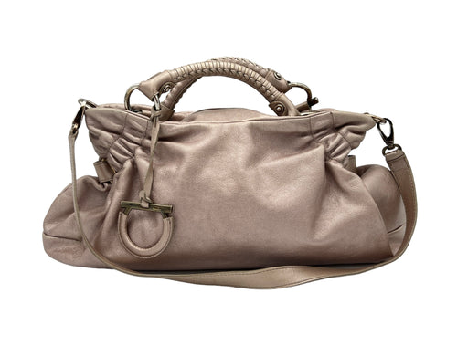 Ottavia Pink Top Handle Bag in Calfskin, Silver hardware